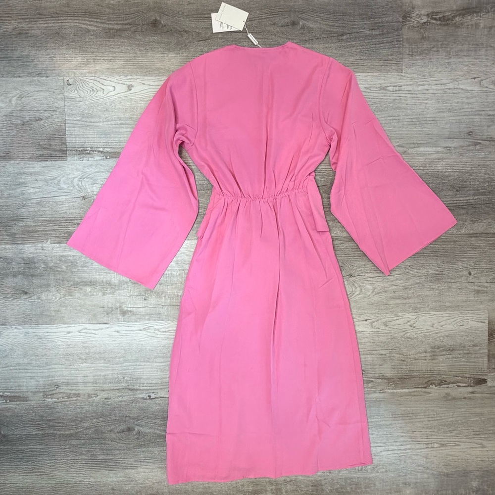 Pretty Lavish Josephine knot-detail woven midaxi dress Candy pink Women’s 2 XS - Picture 8 of 16